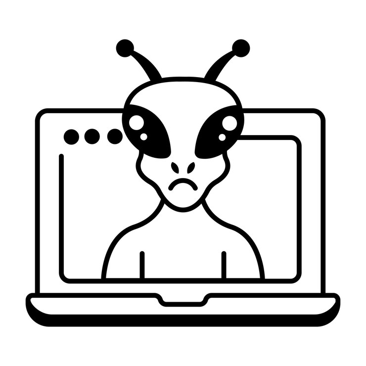 Vector icono de estilo lineal del sistema planetario
