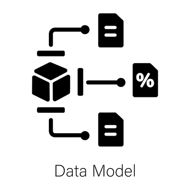 Un icono de estilo llenado del modelo de datos