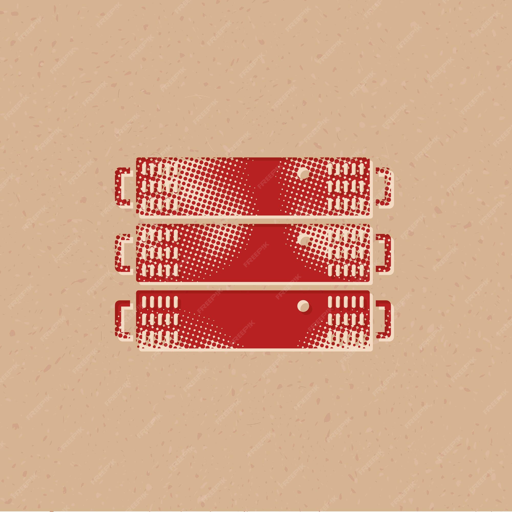 Icono de estilo de medios tonos de rack de servidor con ilustración de ...