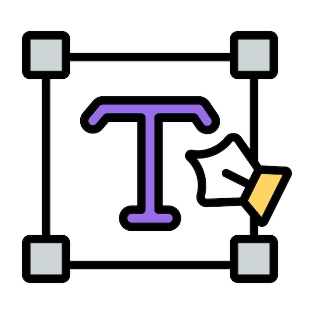 Icono de estilo moderno de la herramienta de texto