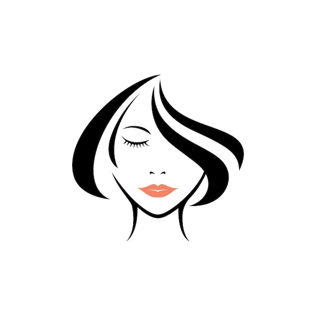 Icono de estilo de pelo largo de mujeres de belleza