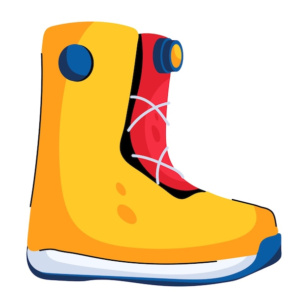 Vector un icono de estilo plano de bota de snowboard.