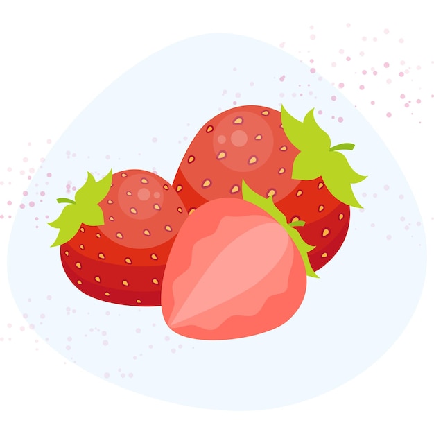 Icono de estilo plano de ilustración de fruta de fresa para fresa fresa