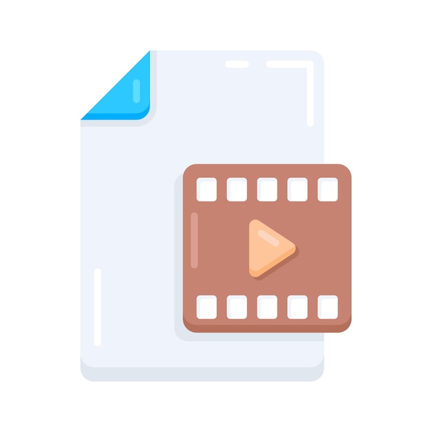 Un icono de estilo plano que muestra la opción de formato de video