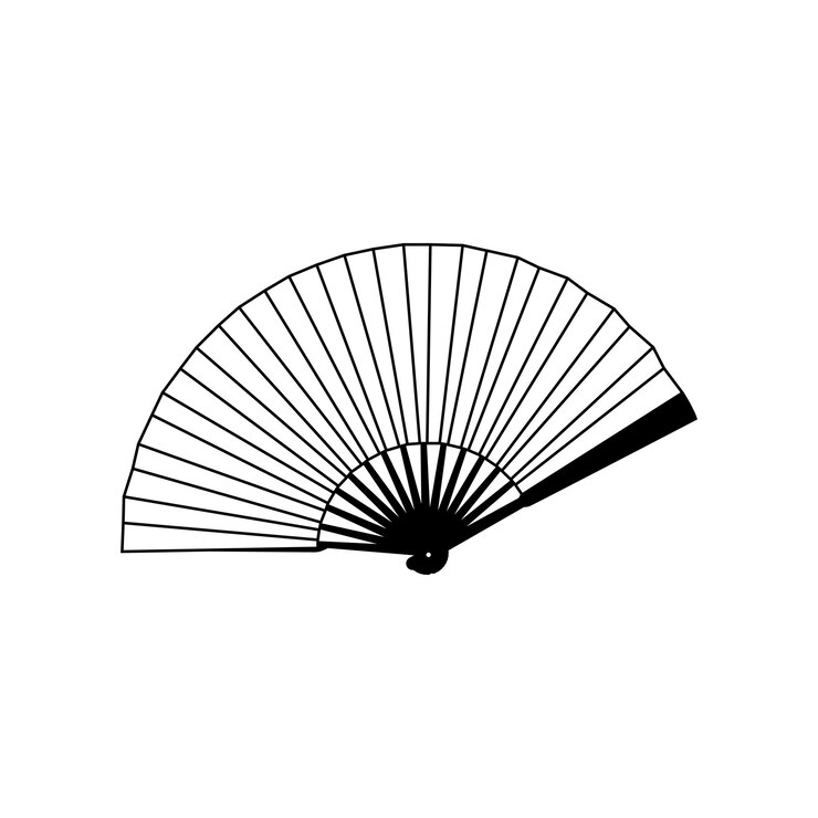 Un icono de estilo retro que representa un ventilador portátil vintage que recuerda a los años veinte