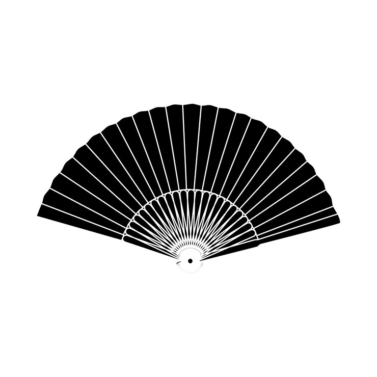 Un icono de estilo retro que representa un ventilador portátil vintage que recuerda a los años veinte