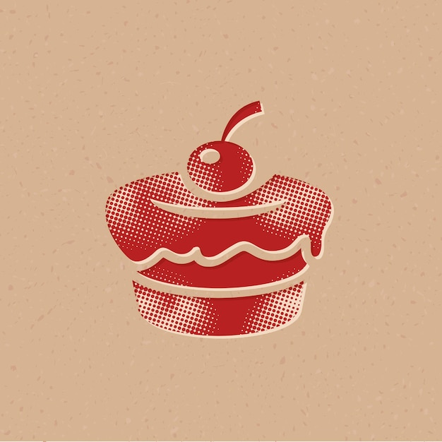 Icono de estilo de semitono de pastel con ilustración de vector de fondo grunge