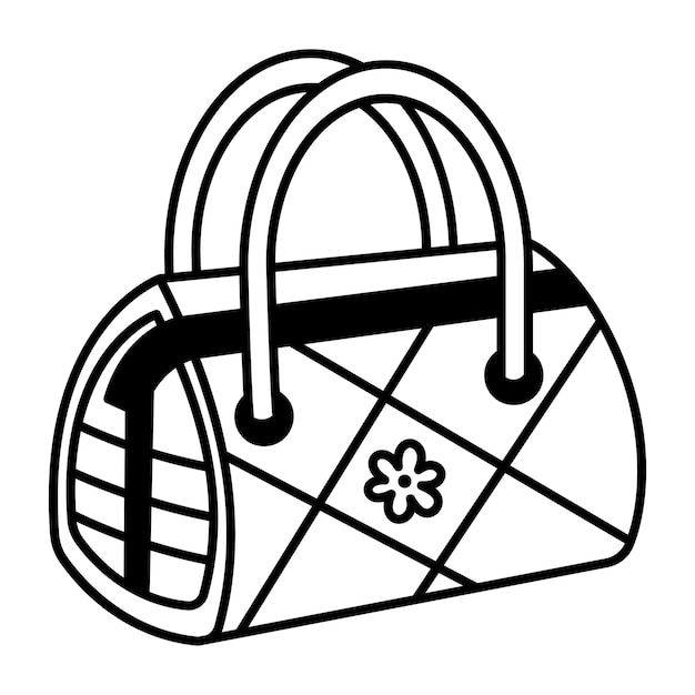 Un icono de estilo sketchy de un bolso de mano elegante