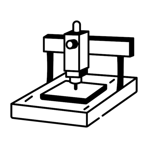 Un icono de estilo sketchy del enrutador cnc
