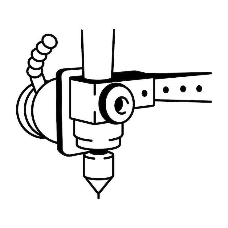 Vector un icono de estilo sketchy de la máquina cnc