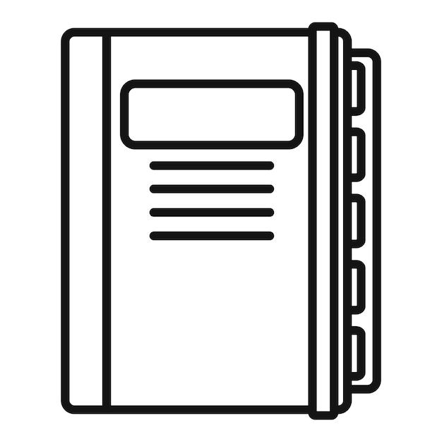 Icono de estimador de cuaderno Icono de vector de estimador de cuaderno de contorno para diseño web aislado sobre fondo blanco
