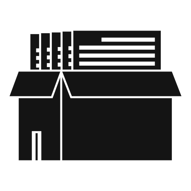 Icono de estimador de documentos de caja Ilustración simple del icono de vector de estimador de documentos de caja para diseño web aislado sobre fondo blanco
