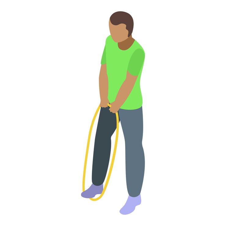 Vector icono de estiramiento de fisioterapeuta isométrico de icono de vector de estiramiento de fisioterapeuta para diseño web aislado sobre fondo blanco