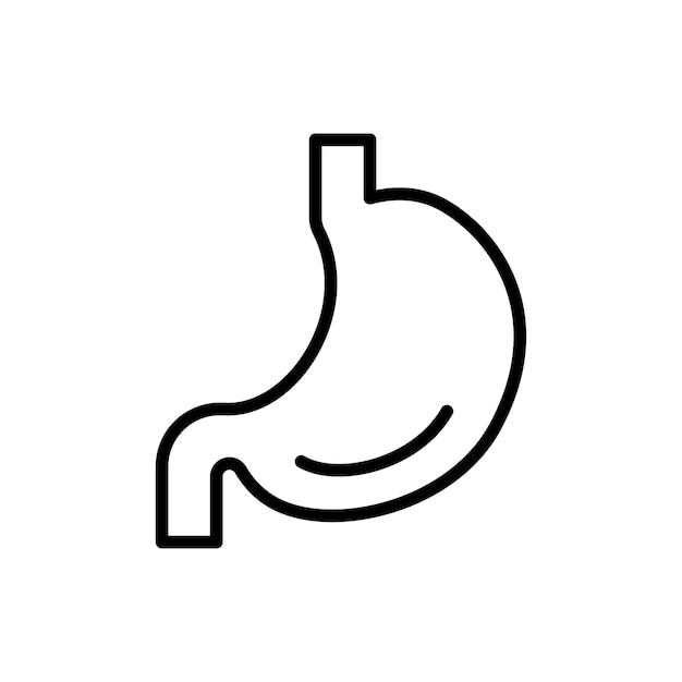 Icono de estómago aislado sobre fondo blanco