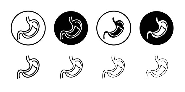 Icono del estómago logotipo lineal aislado