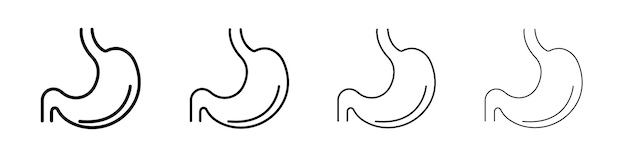 Icono del estómago Signo ilustrativo plano