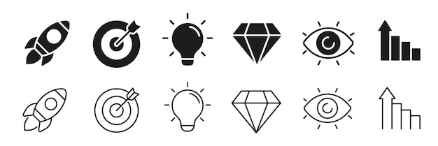 Icono de la estrategia de negocio Icono de las estrategias