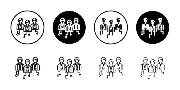 Icono de la estrategia de recursos humanos Colección de arte de línea delgada