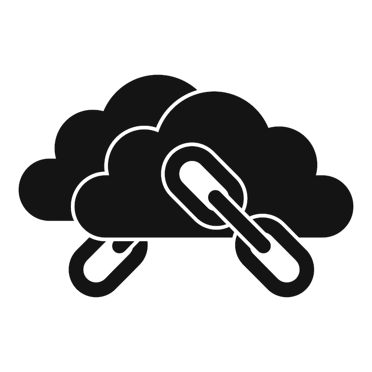 Vector icono de estrategia de vínculo de retroceso en la nube ilustración simple del icono de vector de estrategia de vínculo de retroceso en la nube para diseño web aislado sobre fondo blanco