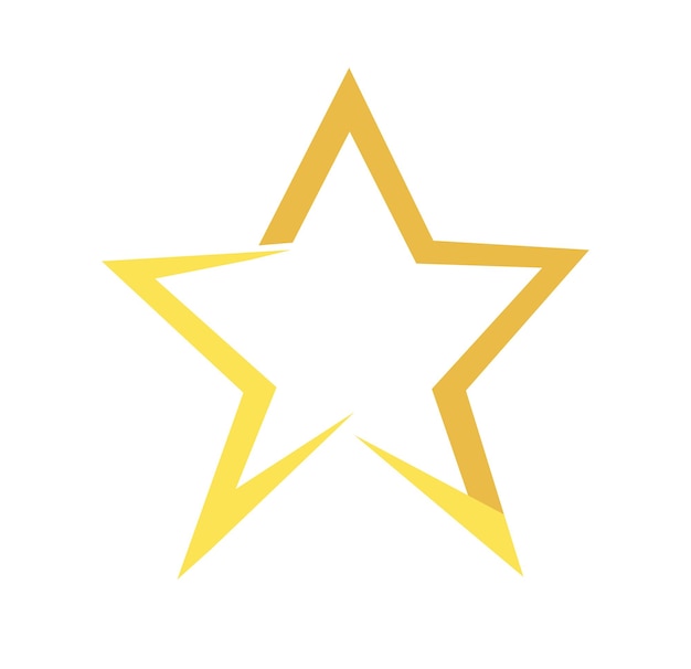 Icono de estrella amarilla brillante aislado en fondo blanco Ilustración de estrella vectorial del logotipo
