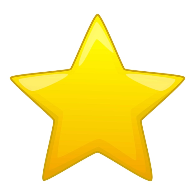 Icono de estrella amarilla de cinco puntas Ilustración de dibujos animados de icono vectorial de estrellas amarillas de cinco puntos para diseño web