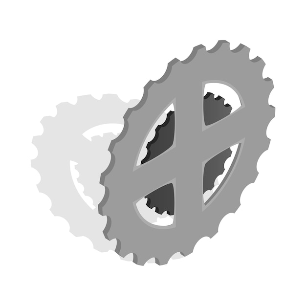 Icono de estrella de cadena de bicicleta en estilo isométrico 3d sobre un fondo blanco