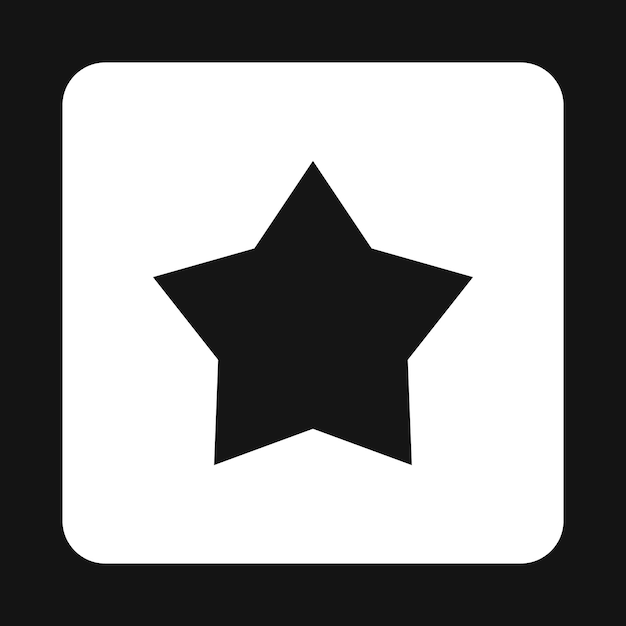 Icono de estrella celeste negra en estilo simple aislado sobre un fondo blanco Símbolo de figura