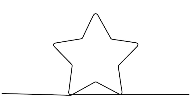 Icono de estrella continuo dibujo de una línea Ilustración de diseño de dibujo de estrella continua de una línea