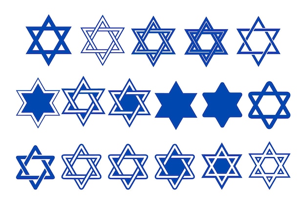El icono de la estrella de David en un fondo blanco es el símbolo judío de Hanukkah.