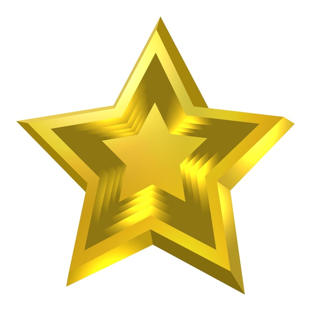 icono de estrella dorada 3d aislado sobre fondo blanco