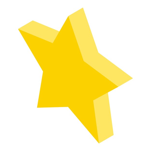 Icono de estrella dorada Isométrica del icono de vector de estrella dorada para diseño web aislado sobre fondo blanco