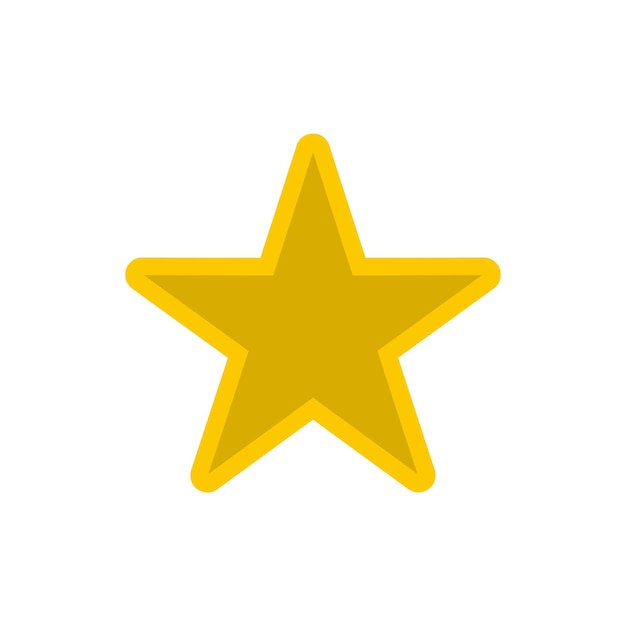 Vector icono de estrella dorada plana icono de estrella dorada universal para usar en la interfaz de usuario web y móvil ilustración vectorial aislada