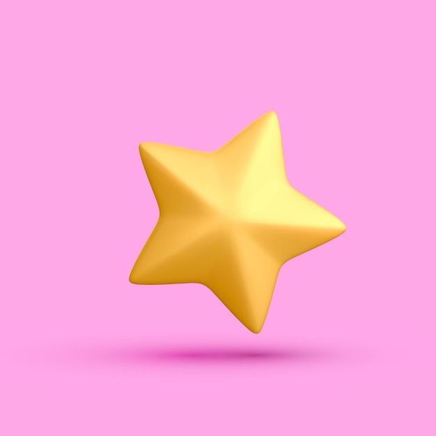 Vector icono de estrella dorada realista 3d aislado sobre fondo claro ilustración vectorial