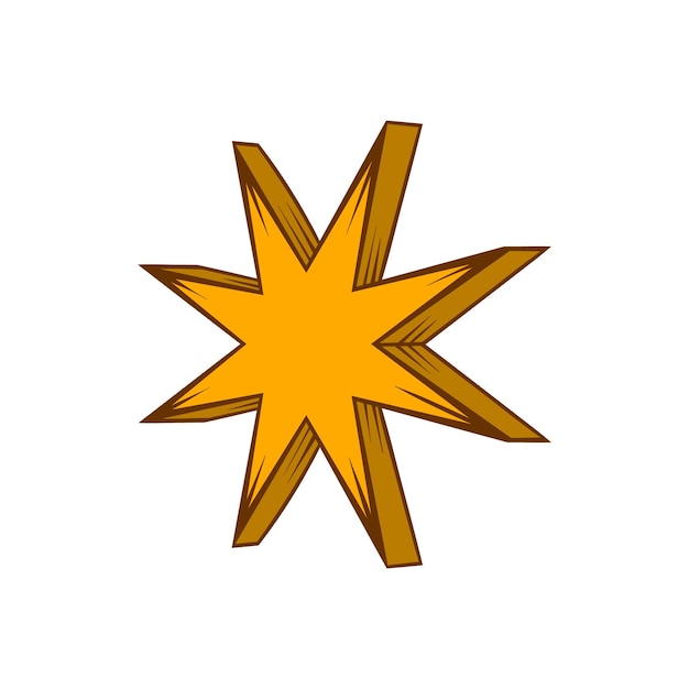 Icono de estrella en estilo dibujado a mano aislado sobre fondo blanco