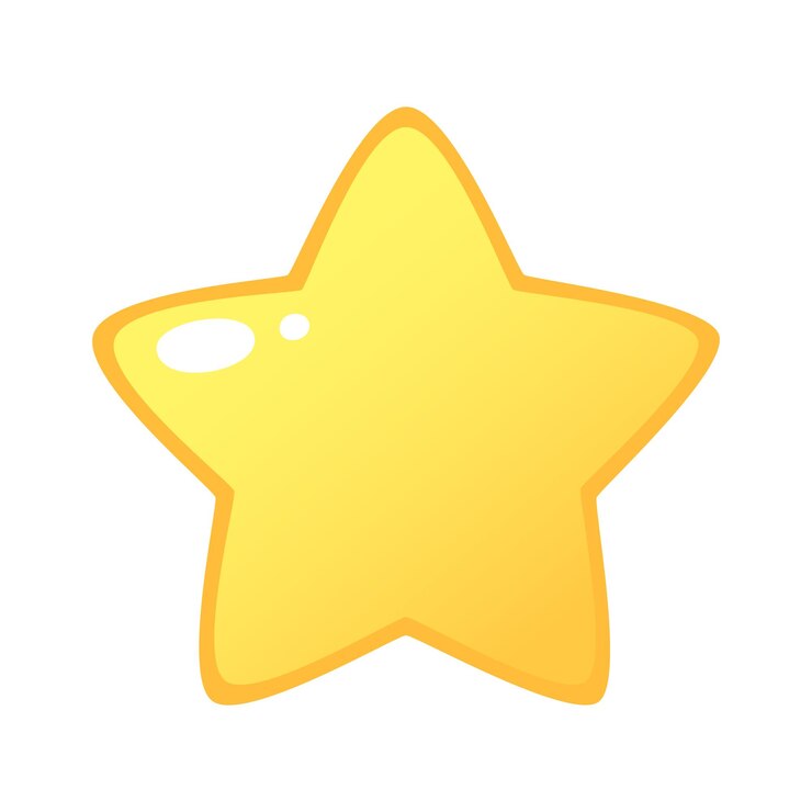 Vector icono de estrella en estilo de dibujos animados aislado en fondo blanco