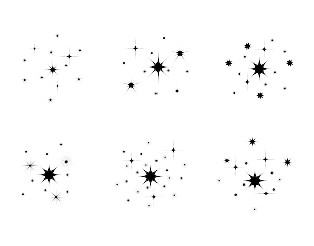 Icono de estrella Estrellas centelleantes Destellos brillantes ráfaga ilustración vectorial