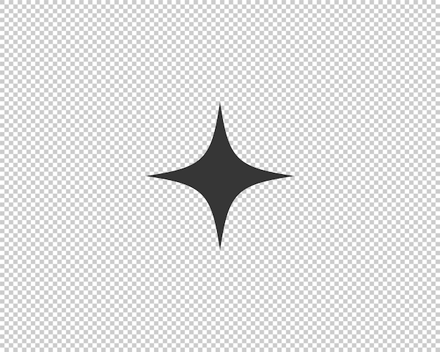 Icono de estrella forma vectorial Diseño abstracto signo de chispa Silueta en blanco y negro