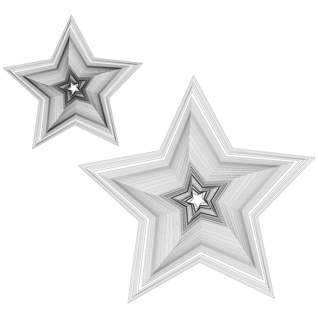 Icono de estrella geométrica Diseño de líneas en capas Símbolo vectorial abstracto Forma de estrella simple