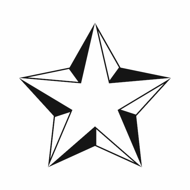 Icono de estrella en la ilustración de vector aislado estilo simple