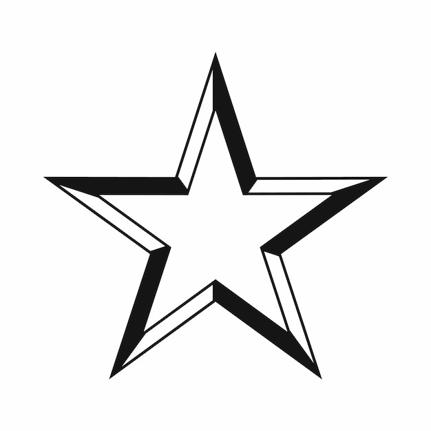 Icono de estrella en la ilustración de vector aislado estilo simple