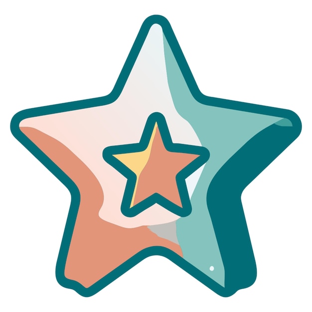 icono de la estrella kaba contorno de color