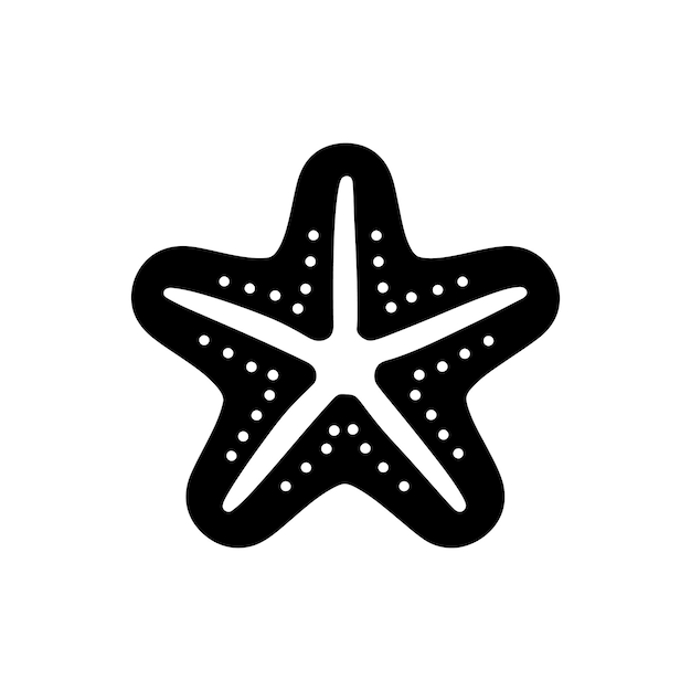 Icono de estrella de mar con chispas de chocolate en fondo blanco ilustración vectorial simple