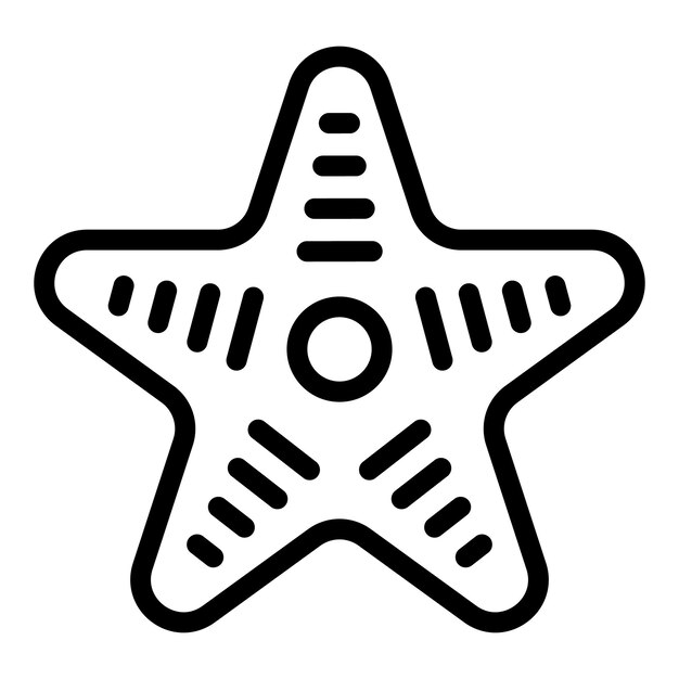 Icono de estrella de mar Contorno icono de vector de estrella de mar para diseño web aislado sobre fondo blanco