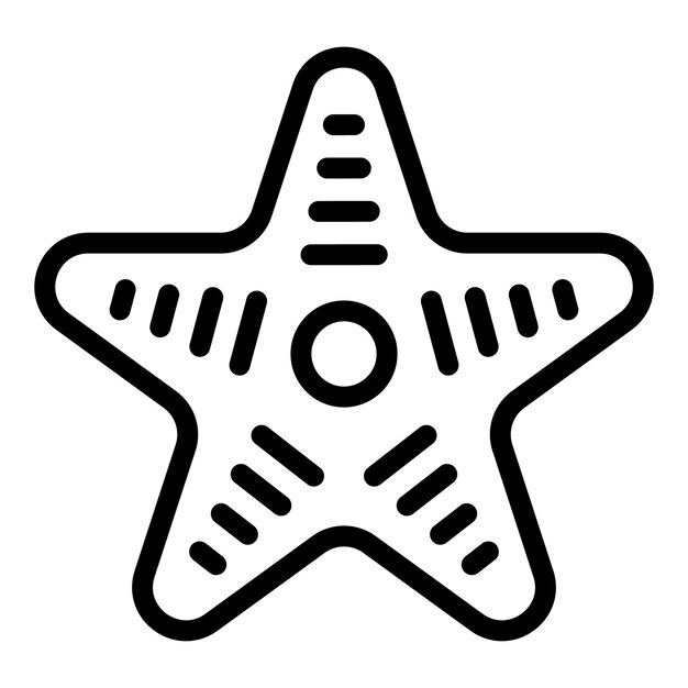 Vector icono de estrella de mar contorno icono de vector de estrella de mar para diseño web aislado sobre fondo blanco