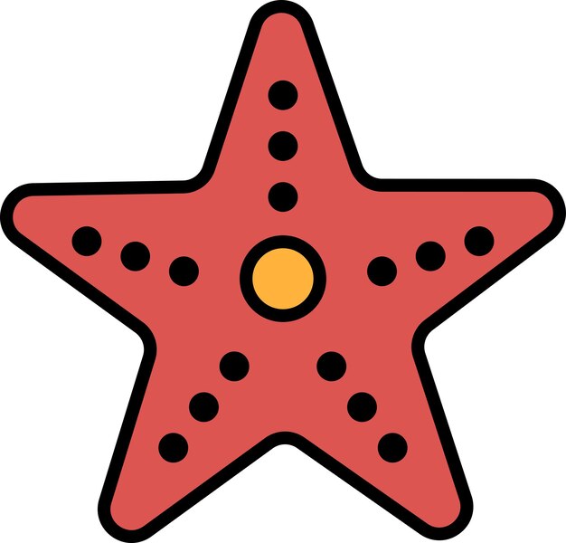 Icono de estrella de mar en estilo de línea