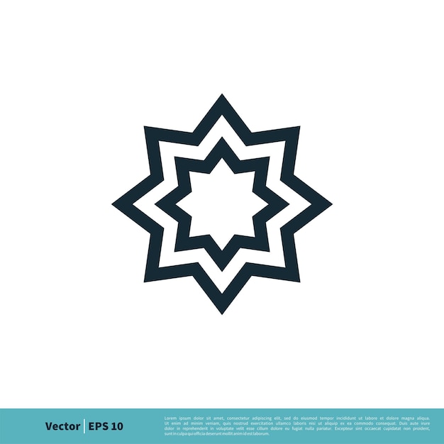 Icono de estrella ornamental Vector Logo Plantilla Ilustración Diseño Vector EPS 10