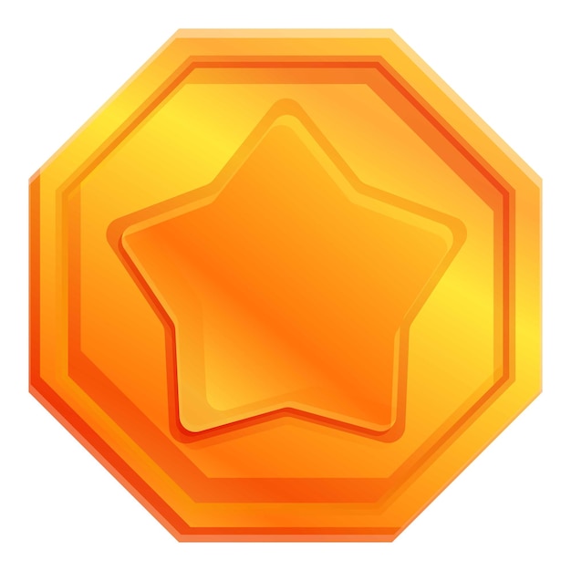 Icono de estrella de oro de bonificación Caricatura de icono de vector de estrella de oro de bonificación para diseño web aislado sobre fondo blanco