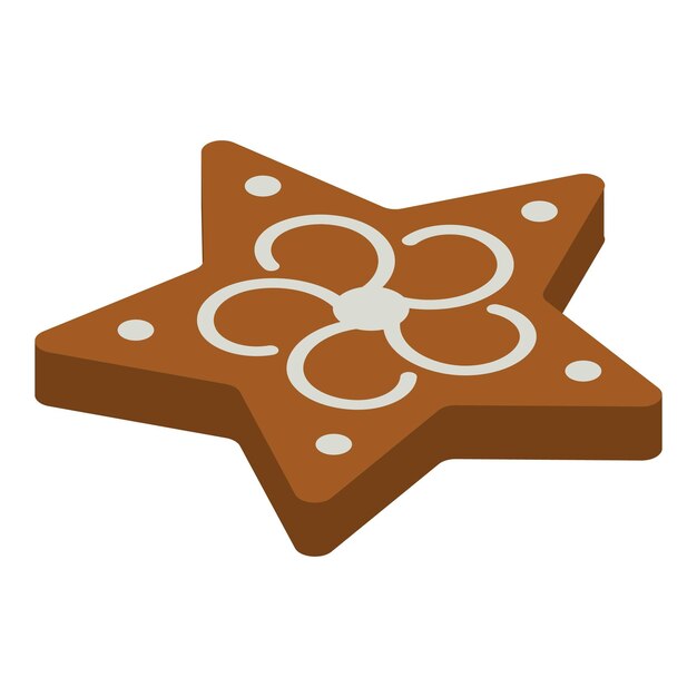 Icono de estrella de pan de jengibre Isométrico de icono de vector de estrella de pan de jengibre para diseño web aislado sobre fondo blanco