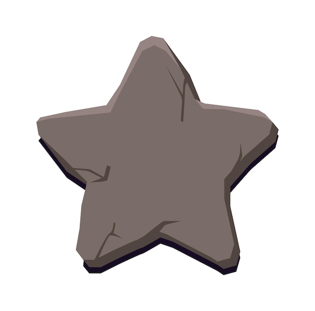 Icono de estrella de piedra de dibujos animados ilustración vectorial