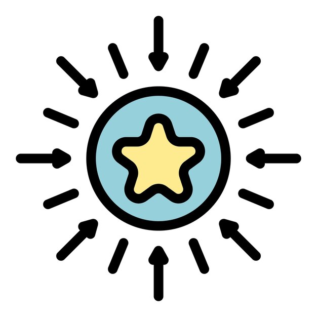 Vector icono de estrella de videojuego contorno de icono de vector de estrella de vídeojuego color plano aislado